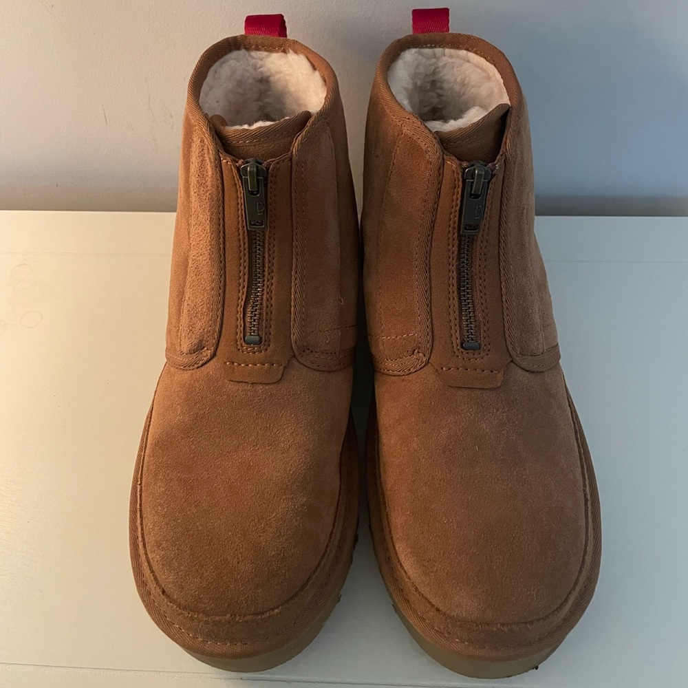 UGG Women’s Neumel Platform Ankle Boots ~ Hard-to-get item in Chestnut Suede